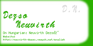 dezso neuvirth business card